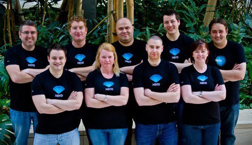 The early Xero UK team in black Xero t-shirts